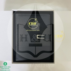 Sổ Da Bìa Còng Kết Hợp Với Hộp Đựng Có Gia Công Logo Làm Quà Tặng