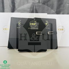 Sổ Da Bìa Còng Kết Hợp Với Hộp Đựng Có Gia Công Logo Làm Quà Tặng