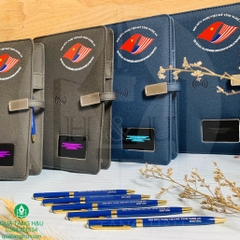Sổ Sạc Đa Năng, Sổ Bìa Da Kiêm Sạc Dự Phòng In Logo Làm Quà Tặng