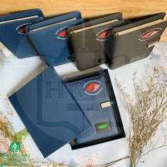 Sổ Sạc Đa Năng, Sổ Bìa Da Kiêm Sạc Dự Phòng In Logo Làm Quà Tặng