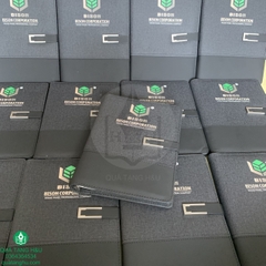 Sổ Tay Bìa Còng Da Pu In Logo - Quà Tặng Doanh Nghiệp Sang Trọng Từ Nhà H&U