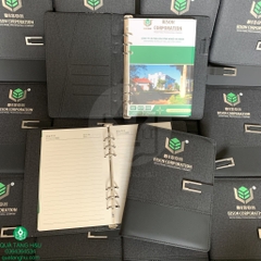 Sổ Tay Bìa Còng Da Pu In Logo - Quà Tặng Doanh Nghiệp Sang Trọng Từ Nhà H&U