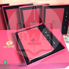 Sổ Tay Bìa Da Dán Gáy A5 - Khách hàng Táo Vàng