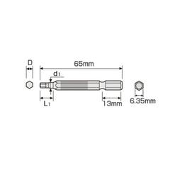 Mũi vít đầu lục giác 4mm ANEX ACHX-4065 Nhật Bản
