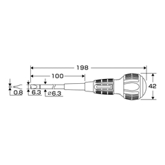 Tô vít đóng Wanidora No.7765-6x100 Anex Nhật Bản