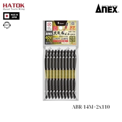 Vỉ 10 Mũi vặn vít 2 đầu có từ tính Anex ABR-14M+2x110 Nhật Bản