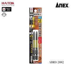 Vỉ 2 Mũi vặn vít 1 đầu có từ tính Anex ABRD-2082 Nhật Bản