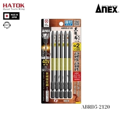 Vỉ 5 Mũi vặn vít 1 đầu có từ tính Anex ABRD5-2120 Nhật Bản