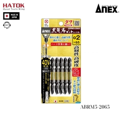 Vỉ 5 Mũi vặn vít 2 đầu có từ tính Anex ABRM5-2065 Nhật Bản