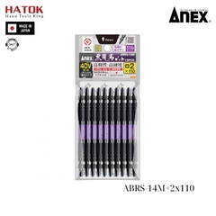 Vỉ 10 mũi vít 2 đầu có từ tính Anex ABRS-14M+2x110 Nhật Bản