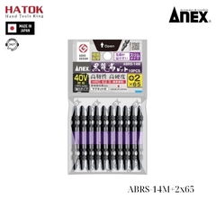 Vỉ 10 mũi vít 2 đầu có từ tính Anex ABRS-14M+2x65 Nhật Bản