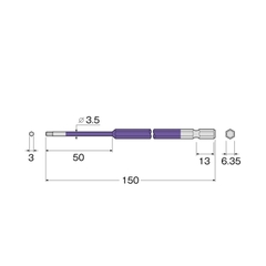 Mũi vít đầu lục giác 3mm ACHX-3015 Anex