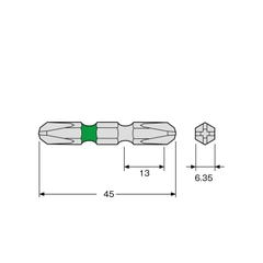 Vỉ 2 mũi vít 2 đầu ANEX ACM-3045 Nhật Bản