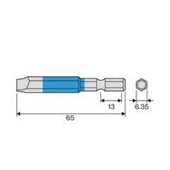 Vỉ 1 mũi vít 2 cạnh có từ tính ANEX ACMM1-8065 Nhật Bản
