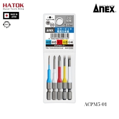 Vỉ 5 mũi vít có từ tính Anex ACPM5-01 Nhật Bản