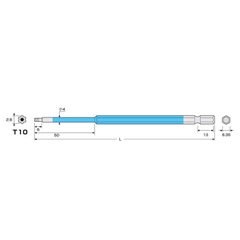 Vỉ 1 mũi vít đầu hoa thị T10 ACTX-1015 Anex Nhật Bản