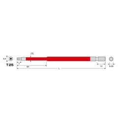 Vỉ 1 mũi vít đầu hoa thị T25 ACTX-2515 Anex Nhật Bản