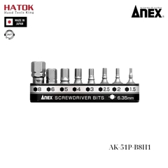 Bộ 8 mũi vít đầu lục giác Anex AK-51P-B8H1 Nhật Bản