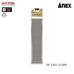 Vỉ 10 mũi vít 2 đầu có từ tính Anex AP-14M+2x300 Nhật Bản