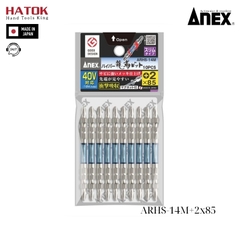 Vỉ 10 mũi vít 2 đầu có từ tính Anex ARHS-14M+2x85 Nhật Bản
