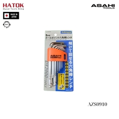 Bộ lục giác bi loại ngắn 1.5-10mm Asahi AZS0910 Nhật Bản