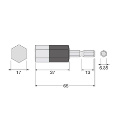 Mũi vít đầu lục giác 17mm ANEX ACHX-1765 Nhật Bản