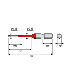 Vỉ 2 mũi vít dẹp ACMM-1865 Anex Nhật Bản