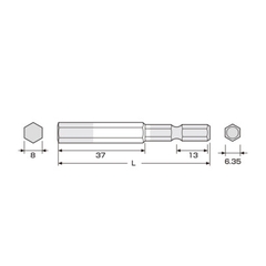 Mũi vít đầu lục giác ANEX ACHX-8065 Nhật Bản