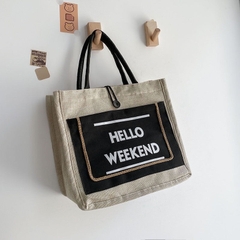 Túi cói hello weekend