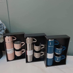 Set Bình Giữ Nhiệt Kèm 2 Cốc Uống Nước Giữa Nhiệt Nóng Và Lạnh Fullbox Thích Hợp Làm Quà Tặng