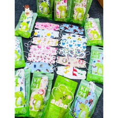 Khẩu trang trẻ em KF94 cho bé 4d mask in hình kháng khuẩn 4 lớp đẹp dễ thương 10 cái 0-3 Tuổi
