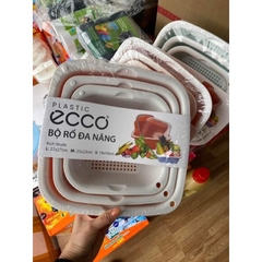 Bộ Rổ Nhựa Kèm Thau ECCO 6 Món 6 Kích Thước Khác Nhau Cao Cấp (3 Rổ 3 Thau)