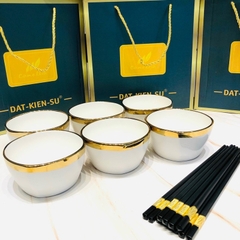 BỘ CHÉN SỨ VIỀN MẠ VÀNG