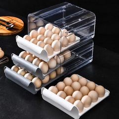 (hot) Hộp Đựng Trứng Tủ Lạnh Hai Tầng 32 Ô Tiện Dụng Tích Hợp Khay Trượt Đựng Trứng gà Vô Cùng Tiện Lợi