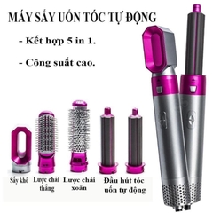 Máy tạo kiểu tóc, lược điện làm tóc đa năng 5in1 máy sấy tóc tự động, uốn xoăn, làm phồng cao cấp hàn quốc