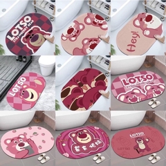 Thảm Oval Trải Sàn Thấm Hút Nước Gấu Dâu, Thảm Chùi Chân Nhà Tắm Nhà Vệ Sinh Chất Liệu Chống Trơn Trượt Siêu Bền