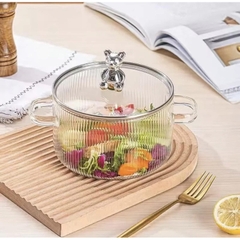 Nồi Thuỷ Tinh Chịu Nhiệt Nắp Gấu 1.7L