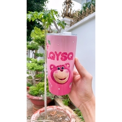 Ly Cốc Giữ Nhiệt Hoạ Tiết Gấu Dâu Siêu Xinh Lõi Inox 304 chống gỉ 750ml Mẫu Mới