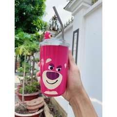 Ly Giữ Nhiệt Gấu Dâu 450ml Inox 304 Kèm Ốc Hút Fullbox Tặng Kèm Charm