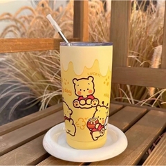 [CHÍNH HÃNG] Ly Giữ Nhiệt Kute Thái Lan 750ML+Ống hút+Túi Trong+cọ vệ sinh+ Nút Đậy Gấu Dâu Lotsoo