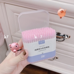 Hộp 200 Tăm Bông Ngoáy Tai 2 Đầu Dùng Làm Vệ Sinh Mũi, Tai Khánh Khuẩn