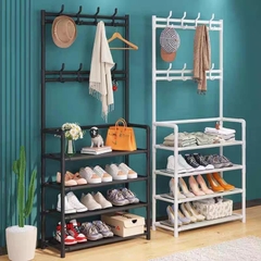 Kệ Giày Dép Chữ L 4 Tầng Có Nhiều Móc Treo Tiện Lợi
