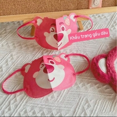 Set 10 Cái Khẩu Trang Gấu Dâu Dành Cho Bé
