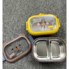 Hộp Cơm Giữ Nhiệt Inox 304 Có Quai Cài 2 Ngăn Tiện Dụng Mang Đi Làm Đi Học