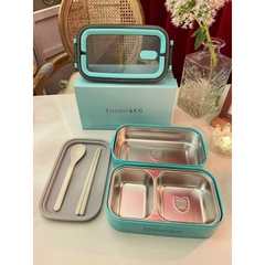 Hộp Cơm Giữ Nhiệt 2 Tầng Tiffanyy Có Kèm Muỗng Đũa Dành Cho Văn Phòng
