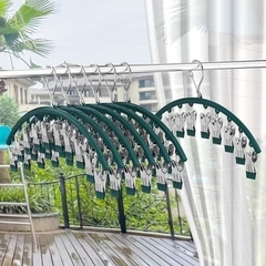 Set Móc Quần Áo 10 Kẹp Đa Năng Có Khoá Chống Gió Thổi