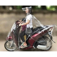 Áo Mưa Trong Suốt 1 Đầu - 2 Đầu Có Che Mặt Cánh Dơi Nhựa Vi Sinh
