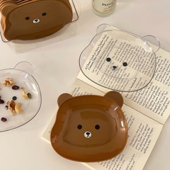 Set 8 Đĩa Gấu Nâu Tặng Kèm Khay Vuông Đựng Dĩa Hình Gấu Nâu Siêu Xinh Dùng Đễ Decor, Trang Trí Thức Ăn