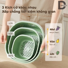 Bộ 6 Món Thau Rổ Đựng Thực Phẩm Có Lỗ Thoát Nước