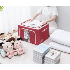 Túi Vải Đựng Đồ Đựng Quần Áo Chăn Màn Khung Thép Loại Lớn 68L Tiết Kiệm Không Gian Gọn Gàng Nhà Cửa